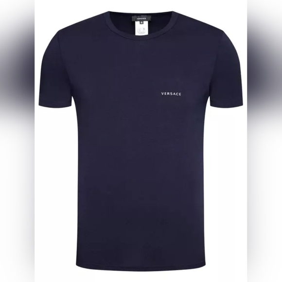 VERSACE T-SHIRT BLUE SIZE 6 COTTON AND ELASTANE - Picture 1 of 6